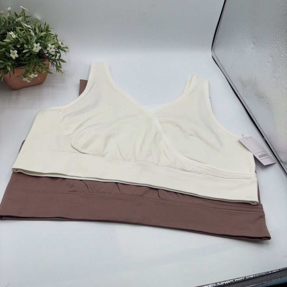 WOMEN XXL AUDEN MATERNITY 2 PACK UNLINED BRALETTES Bra NWT Baby Shower Gift - Picture 3 of 7